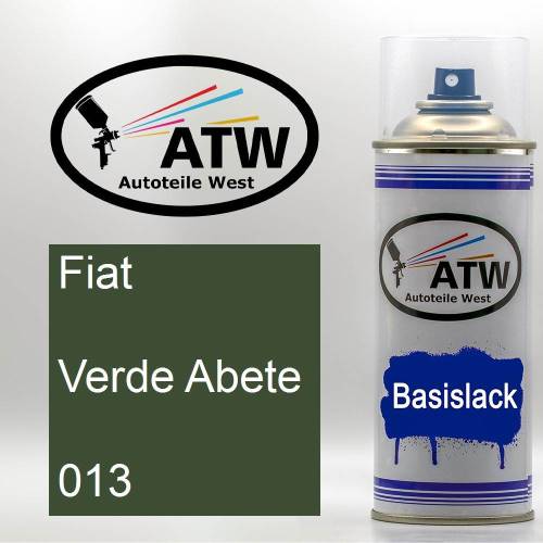 Fiat, Verde Abete, 013: 400ml Sprühdose, von ATW Autoteile West.